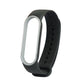 Two-tone TPE smartwatch strap for Mi Band 5, black with light gray/white inner loop.