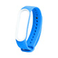 Two-tone TPE smartwatch strap for Mi Band 5, bright blue with white inner loop.