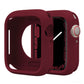 Burgundy silicone half-coverage Apple Watch case with raised edges and cutouts