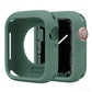 Green silicone half-coverage Apple Watch case with raised edges and button cover