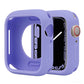 Lavender silicone half-coverage Apple Watch case with open display and side button cutouts