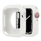 Half-coverage silicone Apple Watch case in white with a raised bezel and button covers