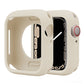 Cream silicone half-coverage Apple Watch case with open face and crown cover