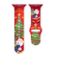 Red Christmas silicone watch band with Santa, gifts, and a green tree