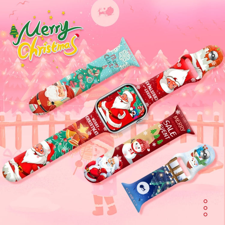 Assorted silicone watch bands with colorful Christmas and winter prints