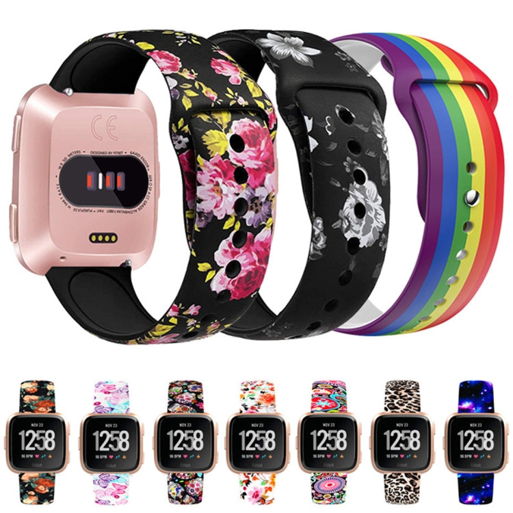 22mm Reverse Buckle Printed Silicone Strap, For Fitbit Versa 2 / Lite