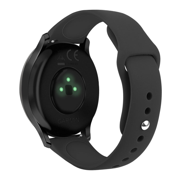 Black silicone watch strap with reverse buckle and perforation holes, large size