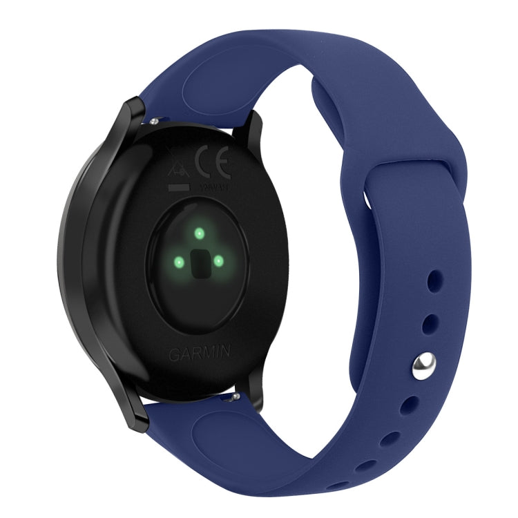 Navy silicone watch strap with reverse buckle and perforation holes, large size