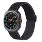 Black nylon braided watch band with a wave pattern, shown on a smartwatch.