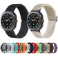 Nylon braided watch bands in black and beige, with a row of assorted color options.