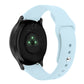 Light blue silicone watch strap with reverse buckle and perforated holes for Garmin smartwatch