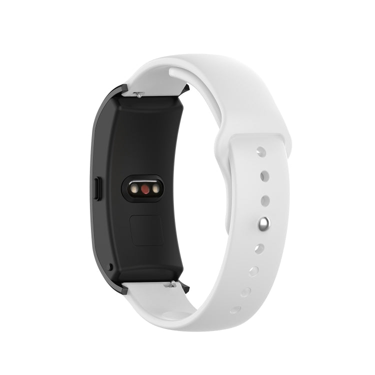 White silicone smartwatch strap with SLR buckle and adjustable hole row