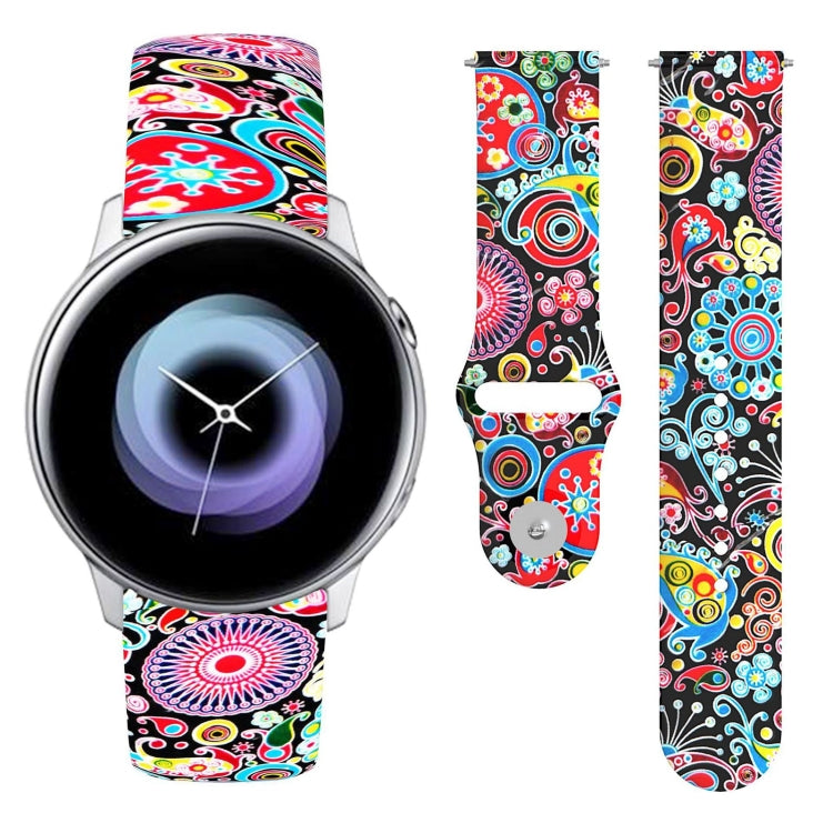 Colorful jellyfish print silicone watch strap with reverse buckle for Galaxy Active2
