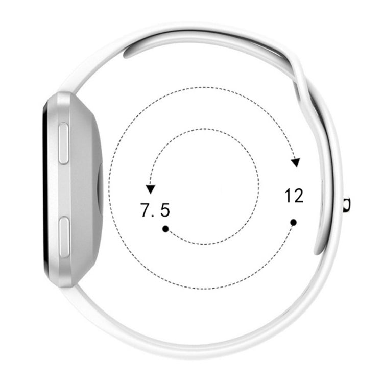 White 20mm reverse-buckle silicone watch strap, printed design
