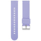Lavender silicone watch band with a perforated strap and silver buckle