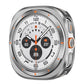 Gray smartwatch protective case with orange markers and orange-accented side button