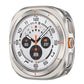 Light gray smartwatch protective case with orange markers and side button accent