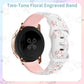 White and pink floral silicone watch band wrapped around a watch