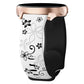 White and black silicone watch band with embossed floral design