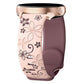 Pink and smoky purple silicone watch band with embossed flowers