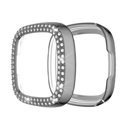 Double Row Plating Diamonds PC Protective Case, For Fitbit Versa 3 / Versa Sense