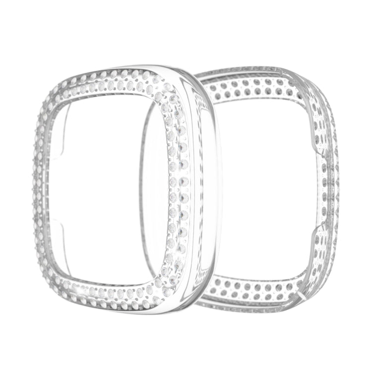 Double Row Plating Diamonds PC Protective Case, For Fitbit Versa 3 / Versa Sense