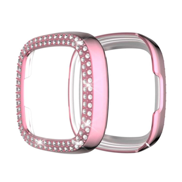 Double Row Plating Diamonds PC Protective Case, For Fitbit Versa 3 / Versa Sense