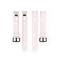 Set of metal buckle silicone smartwatch straps in light pink with perforated bands