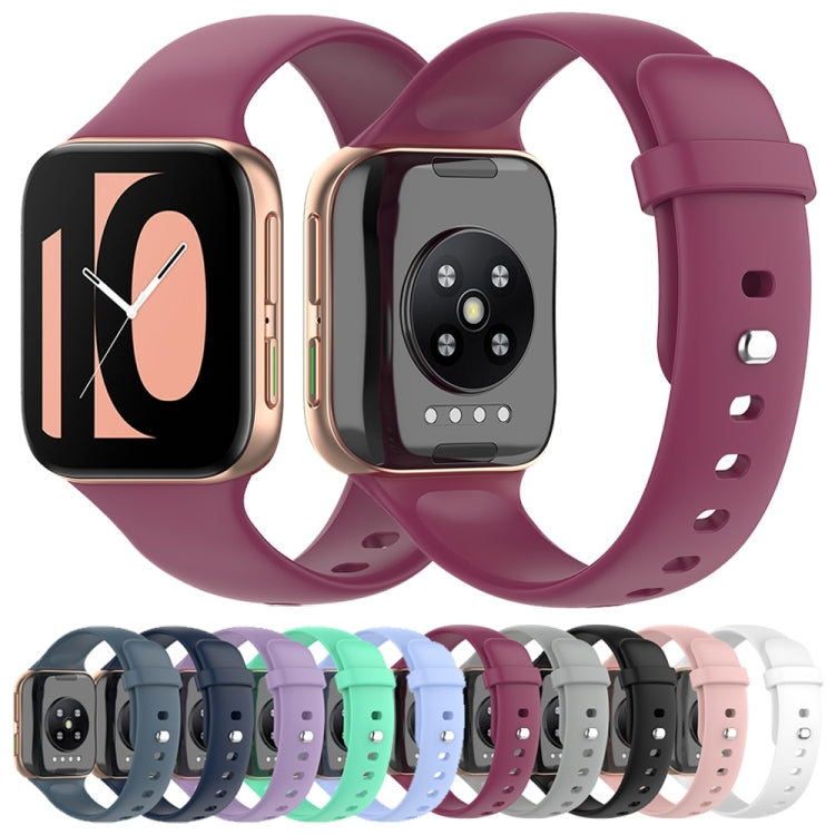 Silicone smartwatch replacement strap set with multiple colors, including purple