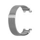 Gray Milan mesh watch strap with silver clasp links, side view
