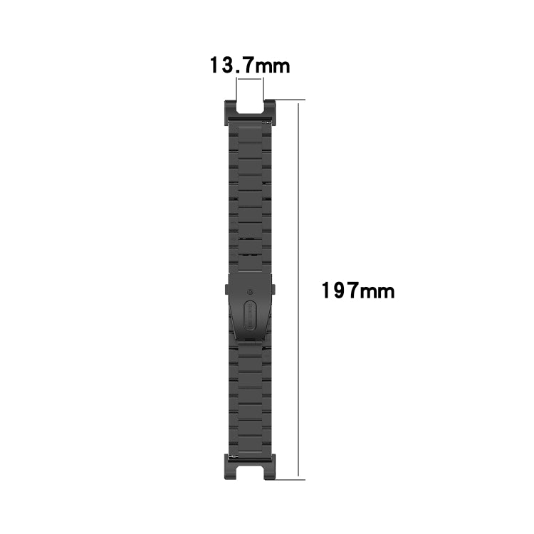 Black watch strap band with length measurement diagram