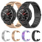 Assorted stainless steel watch straps with two round watch faces