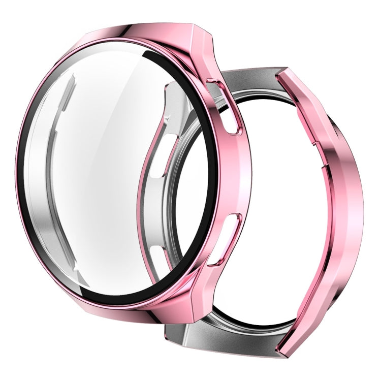 Pink Huawei Watch GT2e screen protector and plated PC case set