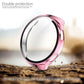 Pink watch screen protector and plated PC case, dual-layer circular design