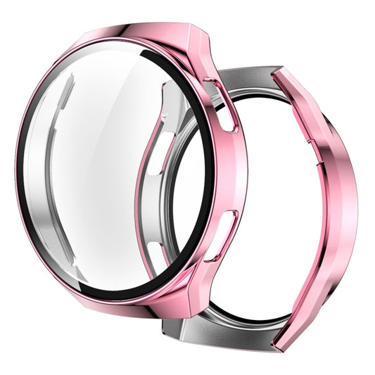 Pink Huawei Watch GT2e screen protector and plated PC case set