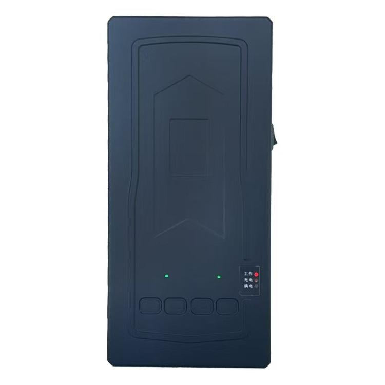 Dark blue signal jammer device with front panel lights and control buttons