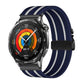 Parachute Buckle Stripe Nylon Elastic Braided Watch Band, 22mm