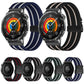 Parachute Buckle Stripe Nylon Elastic Braided Watch Band, 22mm