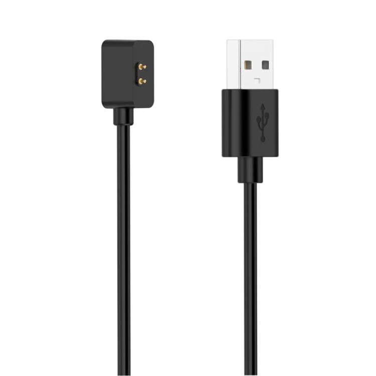 Black xDfind charging cable ends, showing the two-pin watch connector and USB-A plug