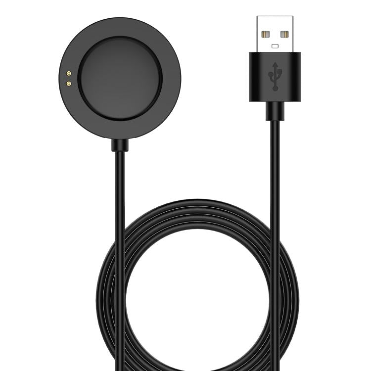 Black magnetic smartwatch charging cable with round charging pad and USB-A plug