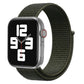 Dark olive nylon hook-and-loop watch band wrapped around a smartwatch
