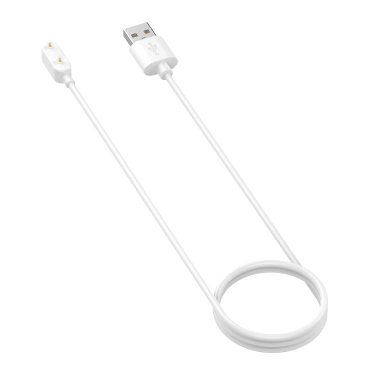White magnetic USB charging cable with USB-A plug and two-pin watch connector