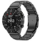 Black titanium watch band with a broad folding safety clasp
