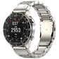 Titanium-color watch band with a broad folding safety clasp