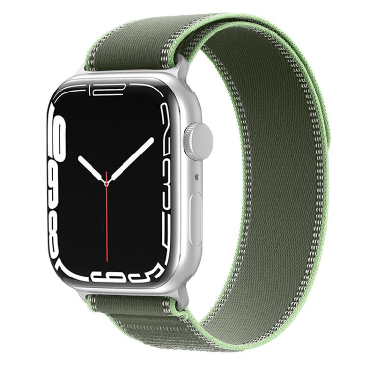 Dual-section green-gray nylon watch band with pale green trim.