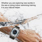 xDfind nylon watch band in dark gray, worn with a smartwatch while swimming