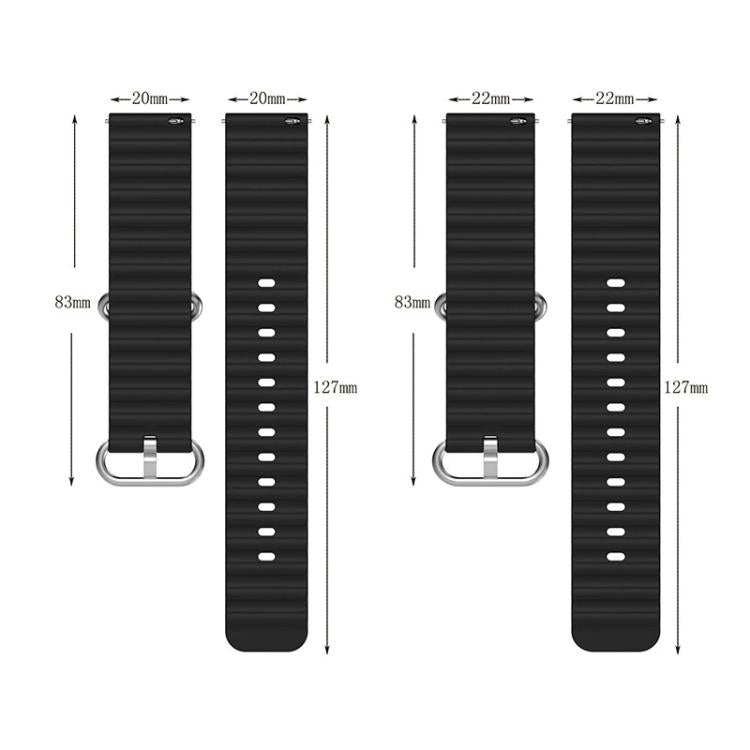 xDfind Ocean Style Silicone Solid Color Watch Band, 20mm, 22mm
