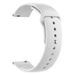 xDfind white silicone watch band with adjustment holes and a metal pin buckle.
