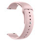 xDfind pale pink silicone watch band with adjustment holes and a metal pin buckle.