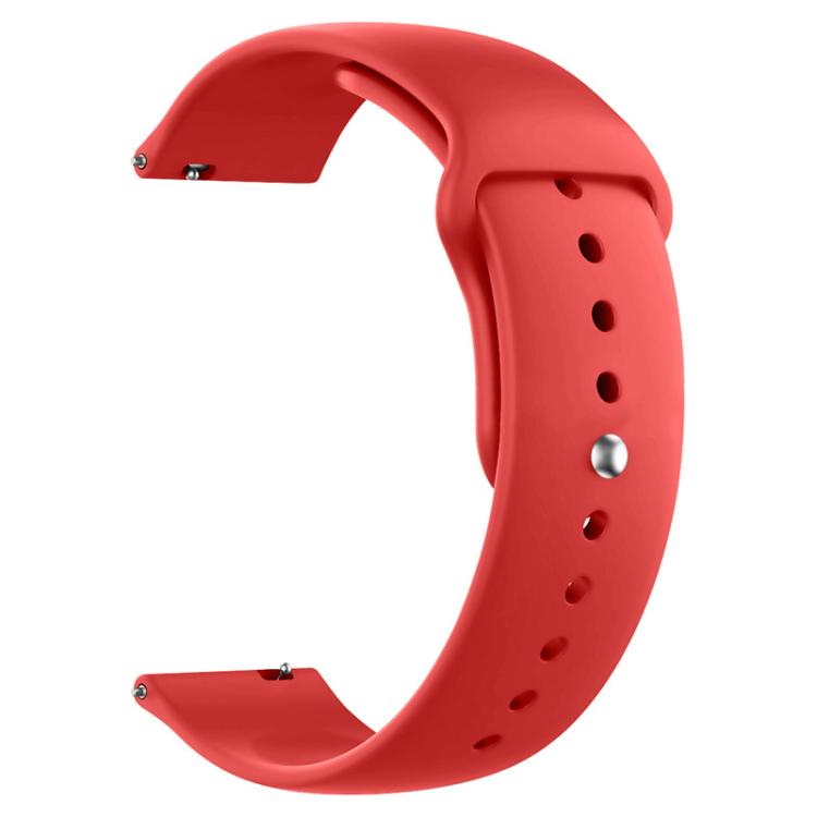 xDfind silicone watch band in bright red with adjustment holes and a silver pin